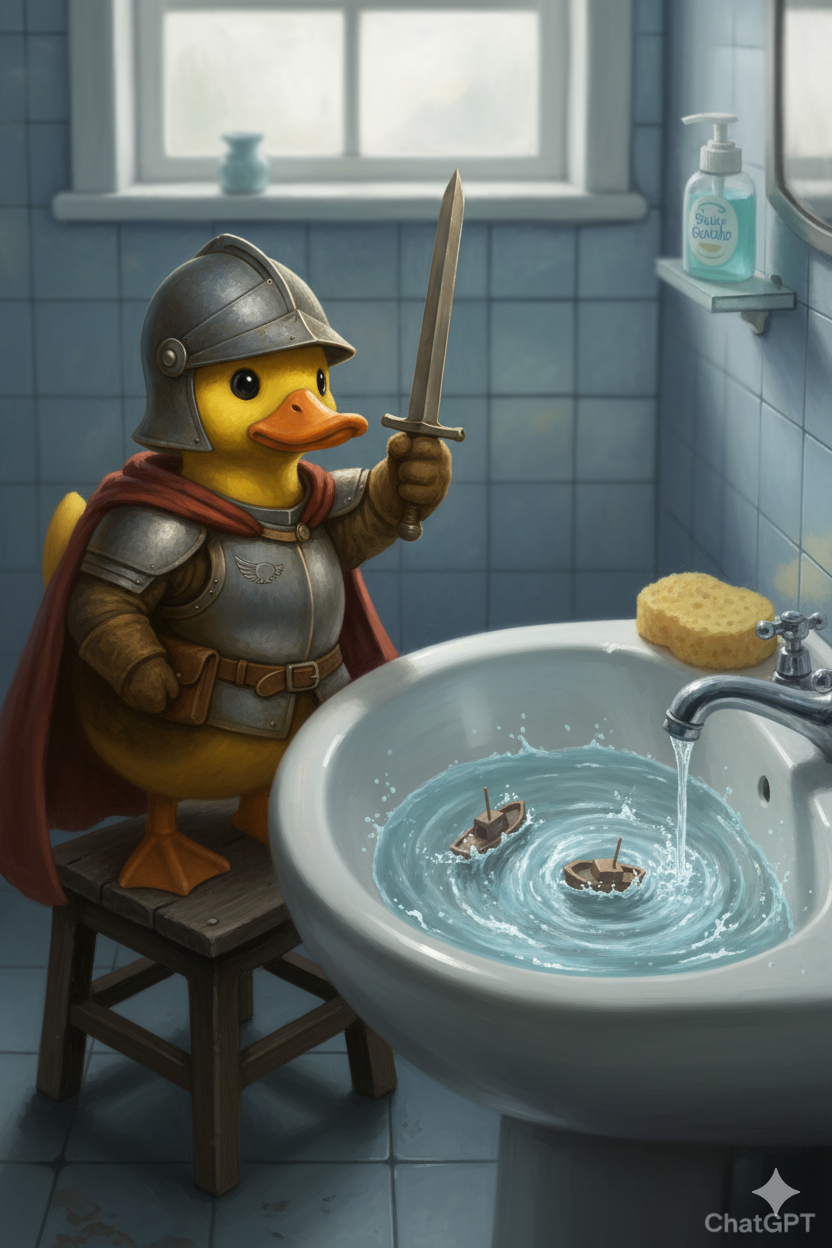 Sir Quackers being silly