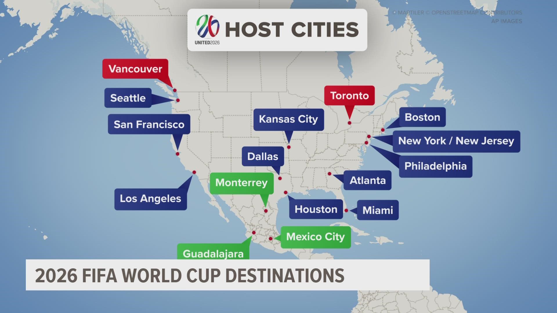 Host Cities Map